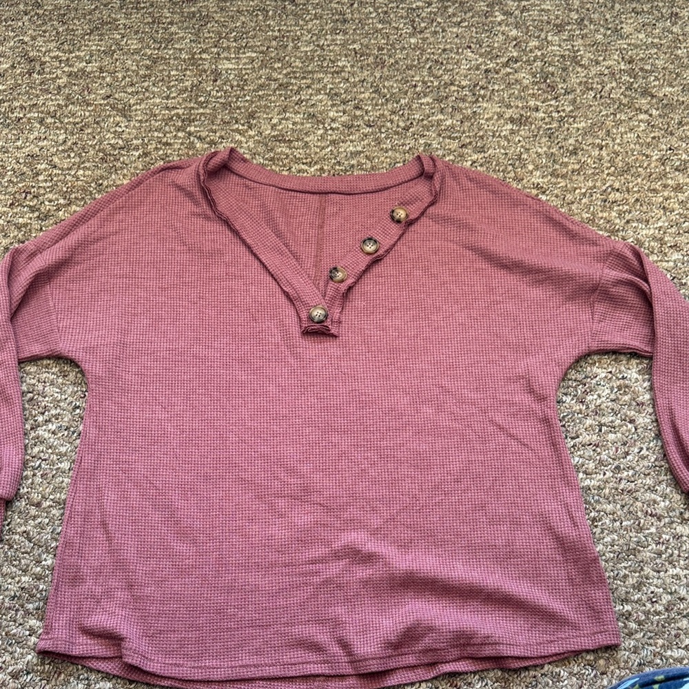 Amazon Women's Plum Button-Accent Sweatshirt